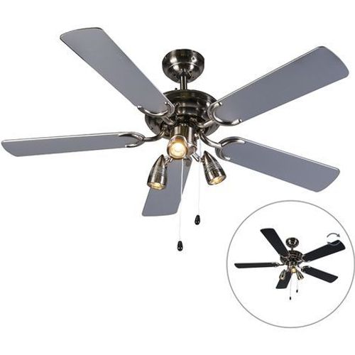 Ventilateur de plafond gris - Mistral 42 Qazqa Moderne Luminaire interieur Rond