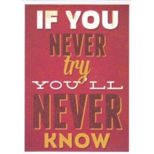 Autocollant - If You Never Try, You'll Never Know. (Sticker, Message, Motivation, Encouragement, Citation, Anglais, Essayer)