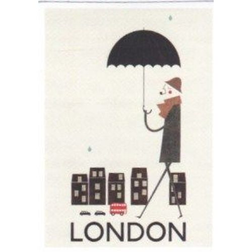 Autocollant - London (Sticker, Londres, Parapluie, Bus)