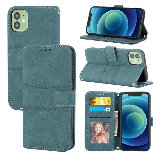 Flip Étui Pour Iphone 11 Pro Max Cuir Pu Fermeture Magnétique Étui Portefeuille Bicelle Protection Antichoc - Vert