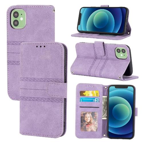 Flip Étui Pour Iphone 11 Pro Max Cuir Pu Fermeture Magnétique Étui Portefeuille Bicelle Protection Antichoc - Violet