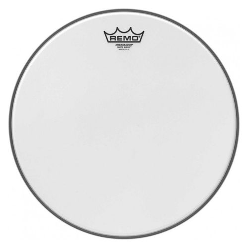 Remo Ba-0814-Ws - Peau White Suede Ambassador 14" Pour Tom/ Caisse Claire/ Tom Sur Pieds