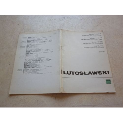 Lutoslawski : Préludes De Danse Pour Clarinette Solo, Harpe, Piano, Percussion Et Orchestre A Cordes