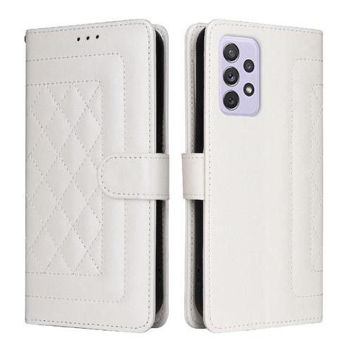 Flip Étui Pour Samsung Galaxy A72 Couverture Rabotant Portefeuille Étui En Cuir Simple Entreprise Antichoc - Blanc