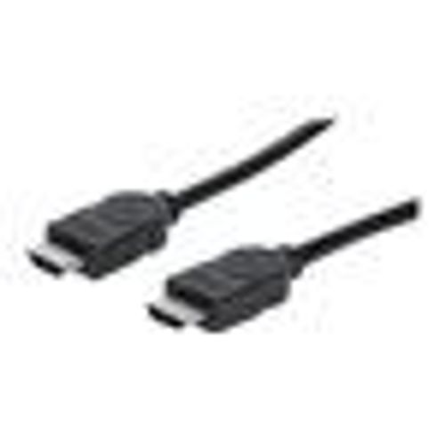 Manhattan HDMI Cable with Ethernet, 4K@30Hz (High Speed), 3m, Male to Male, Black, Ultra HD 4k x 2k, Fully Shielded, Gold Plated Contacts, Lifetime Warranty, Polybag - High speed - câble HDMI...