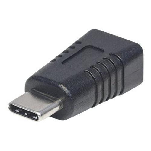 Manhattan USB-C to Mini-USB Adapter, Male to Female, 5 Gbps (USB 3.2 Gen1 aka USB 3.0), SuperSpeed USB, Black, Lifetime Warranty, Polybag - Adaptateur USB - 24 pin USB-C (M) pour mini USB type B...