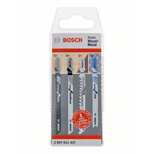 Bosch Lames pour scie sauteuse, Wood and Metal, 15-pce - 2607011437
