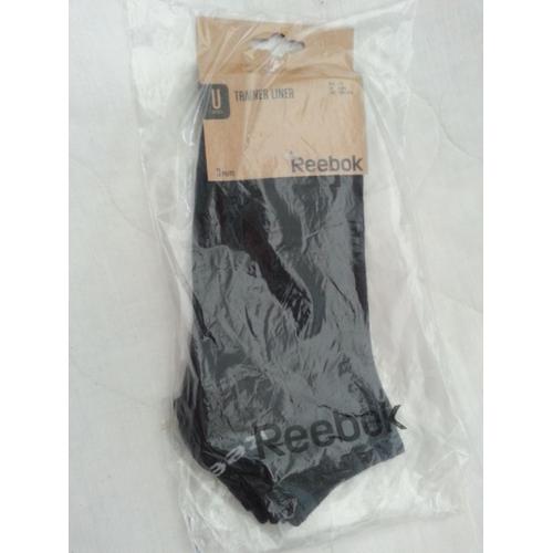 Lot De 3 Paires De Chaussettes Unisexe Basses Noires Trainer Liner Reebok Taille 39 1/2-42 1/2 Taille Us 7-9 Uk 6-8 1/2