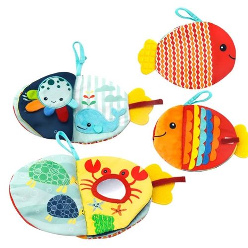 Livre Créatif En Tissu Pour Petits Poissons, Animaux Marins, Dessin Animé, Cadeau D'éducation Précoce Pour Bébés Interactifs, Jouets De Poussette, 1 Pièce