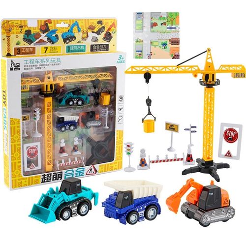 Maquette De Voiture De Pompiers, 1 Ensemble, Échelle, Relevage, Démontage, Pelle, Camion, Grue, Jouet Pour Enfants Garçons