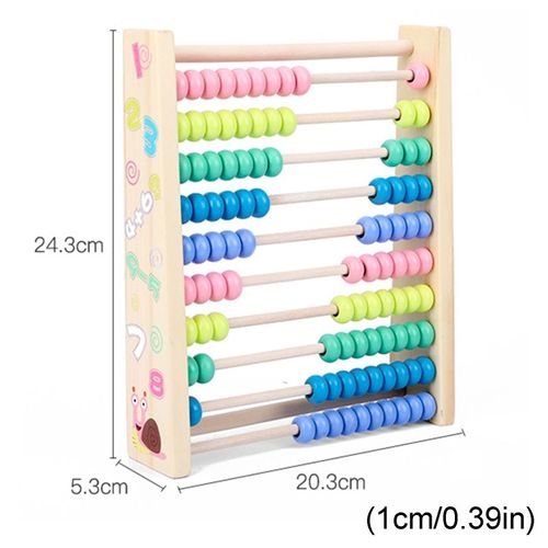 Boulier Avec Cadre En Bois À 10 Rangées De Perles Multicolores Pour Calcul Des Nombres, Jouet Éducatif D'apprentissage Précoce Des Maths, 1 Pièce