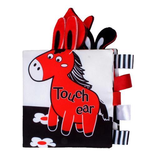 Livre En Tissu Pour Bébé, Jouets, Stimulation Visuelle À Contraste Élevé, Cartes Flash Noires, Blanches Et Rouges, Papier Sonore Interactif Parent-Enfant