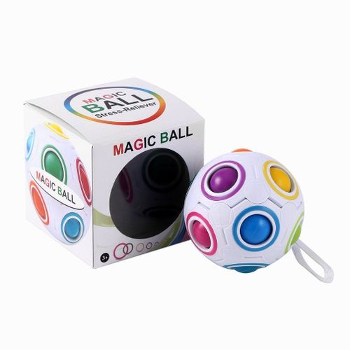 Cube Antistress Arc-En-Ciel, Puzzle De Balle Magique De Football, Jouets D'apprentissage Éducatifs Pour Enfants Adultes, Jouets Anti-Stress