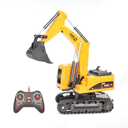 Mini Bulldozer Télécommandé 1:24 5ch 6ch, Voiture D'ingénierie En Alliage, Camion De Décharge, Grue, Pelle, Jouet Modèle De Véhicule Électrique