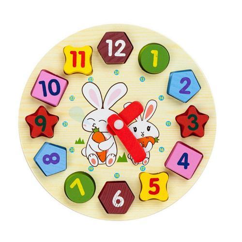 Jouets Éducatifs En Bois, Forme D'horloge Numérique, Lapin De Dessin Animé, Couleur Assortie, Jouets Éducatifs Pour La Petite Enfance