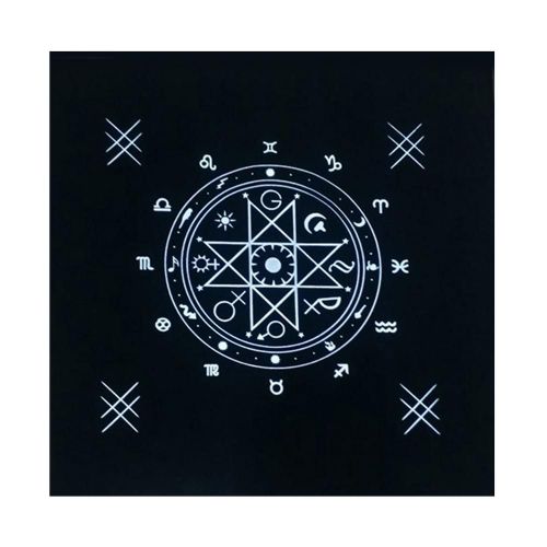 Nappe De Tarot En Flanelle Noire, 50x50cm, Jeu De Table, Divination En Cristal, Magicien