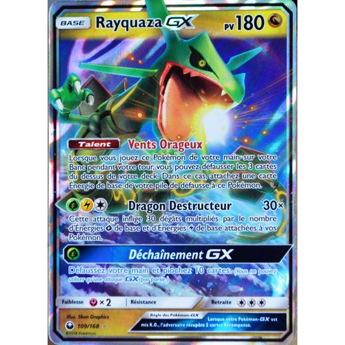 Carte Pokémon 109/168 Rayquaza Gx Sl7 - Soleil Et Lune - Tempête Céleste Neuf Fr