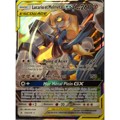 Carte Pokémon 120/214 Lucario & Melmetal Gx Sl10 - Soleil Et Lune - Alliance Infaillible Neuf Fr