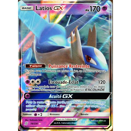 Carte Pokémon 78/236 Latios Gx Sl11 - Soleil Et Lune - Harmonie Des Esprits Neuf Fr