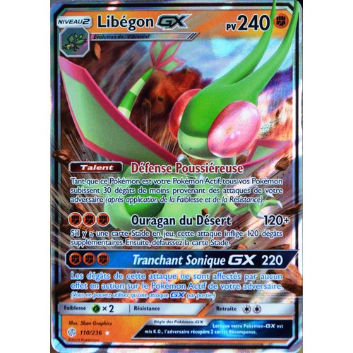 Carte Pokémon 110/236 Libégon Gx Sl12 - Soleil Et Lune - Eclipse Cosmique Neuf Fr