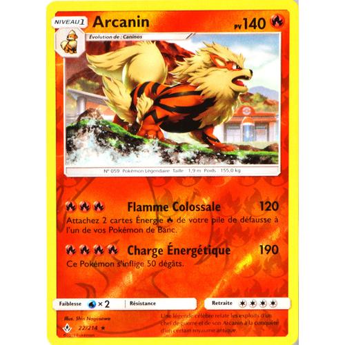 Carte Pokémon 22/214 Arcanin - Reverse Sl10 - Soleil Et Lune - Alliance Infaillible Neuf Fr