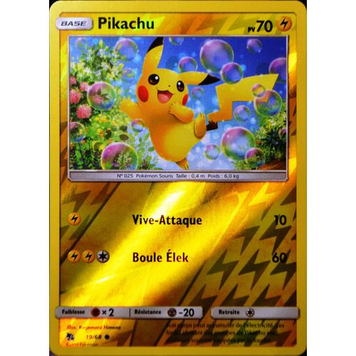 Carte Pokémon 19/68 Pikachu - Reverse Sl11.5 - Soleil Et Lune - Destinées Occultes Neuf Fr