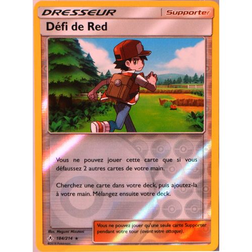Carte Pokémon 184/214 Défi De Red - Reverse Sl10 - Soleil Et Lune - Alliance Infaillible Neuf Fr