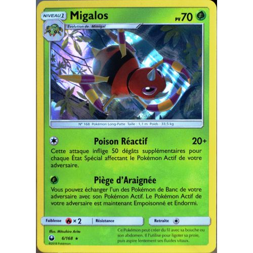 Carte Pokémon 6/168 Migalos Sl7 - Soleil Et Lune - Tempête Céleste Neuf Fr