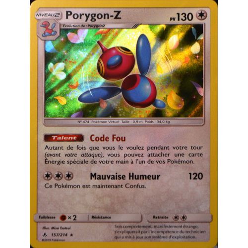 Carte Pokémon 157/214 Porygon-Z Sl10 - Soleil Et Lune - Alliance Infaillible Neuf Fr