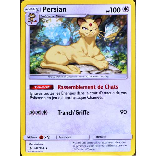 Carte Pokémon 148/214 Persian Sl10 - Soleil Et Lune - Alliance Infaillible Neuf Fr