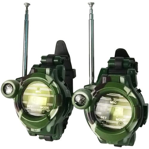 Montres Walkie-Talkie 7 En 1 Pour Enfants, 2 Pièces, Camouflage, Radios À 2 Voies, Mini Walkie-Talky, Horloge, Jouet Pour Enfants