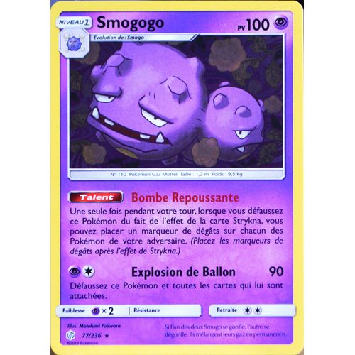 Carte Pokémon 77/236 Smogogo Sl12 - Soleil Et Lune - Eclipse Cosmique Neuf Fr