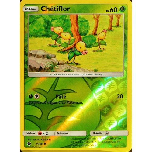 Carte Pokémon 1/168 Chétiflor - Reverse Sl7 - Soleil Et Lune - Tempête Céleste Neuf Fr