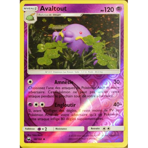 Carte Pokémon 58/168 Avaltout - Reverse Sl7 - Soleil Et Lune - Tempête Céleste Neuf Fr