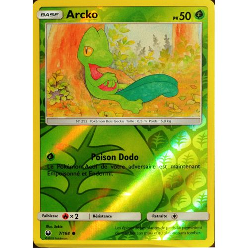 Carte Pokémon 7/168 Arcko - Reverse Sl7 - Soleil Et Lune - Tempête Céleste Neuf Fr