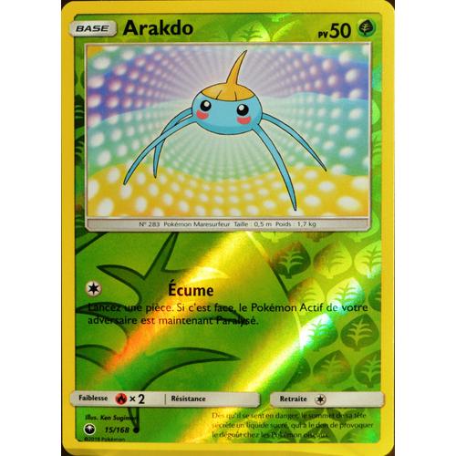 Carte Pokémon 15/168 Arakdo - Reverse Sl7 - Soleil Et Lune - Tempête Céleste Neuf Fr