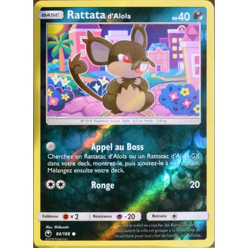 Carte Pokémon 84/168 Rattata D'alola - Reverse Sl7 - Soleil Et Lune - Tempête Céleste Neuf Fr