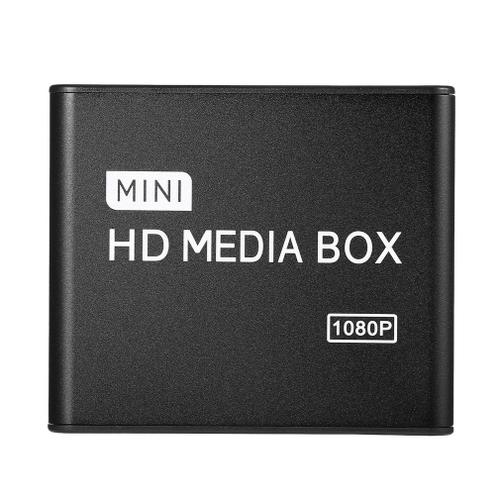 Mini boîtier de lecteur multimédia Full HD 1080p, MPEG/MKV/H.264, HDMI, AV, USB, prise en charge à distance, MKV / RM-SD / USB / SDHC / MMC HDD-HDMI