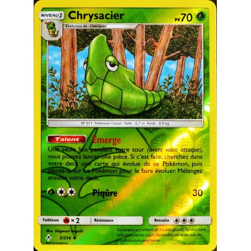 Carte Pokémon 3/214 Chrysacier - Reverse Sl10 - Soleil Et Lune - Alliance Infaillible Neuf Fr