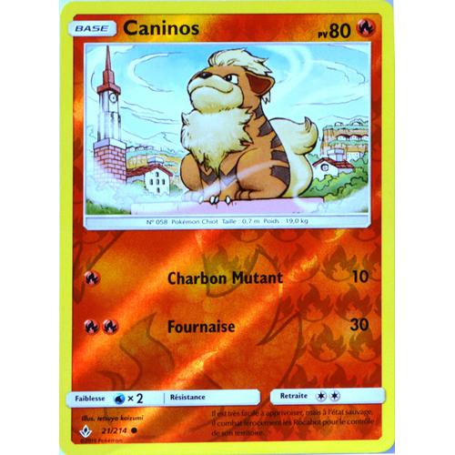 Carte Pokémon 21/214 Caninos - Reverse Sl10 - Soleil Et Lune - Alliance Infaillible Neuf Fr