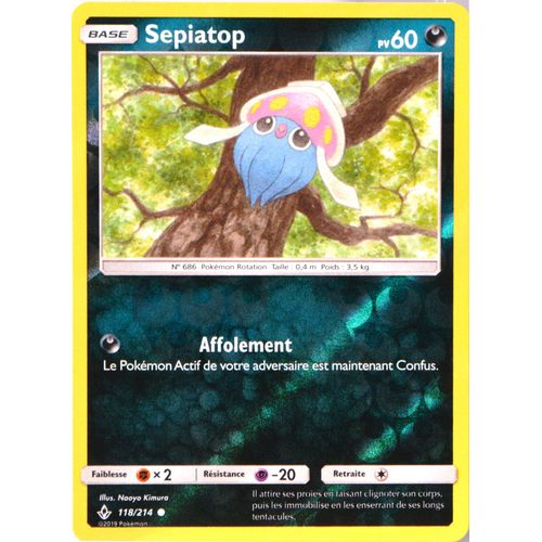 Carte Pokémon 118/214 Sepiatop - Reverse Sl10 - Soleil Et Lune - Alliance Infaillible Neuf Fr