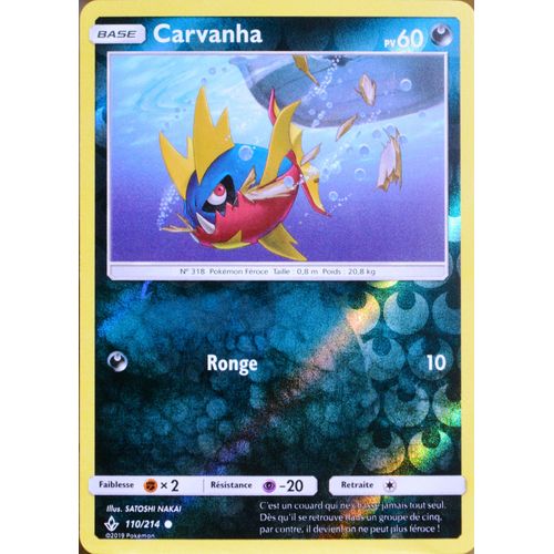 Carte Pokémon 110/214 Carvanha - Reverse Sl10 - Soleil Et Lune - Alliance Infaillible Neuf Fr