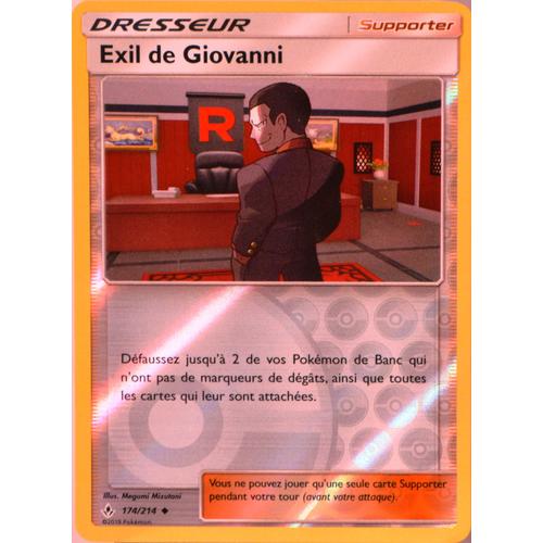 Carte Pokémon 174/214 Exil De Giovanni - Reverse Sl10 - Soleil Et Lune - Alliance Infaillible Neuf Fr