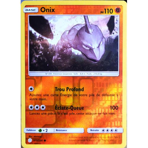 Carte Pokémon 105/236 Onix - Reverse Sl12 - Soleil Et Lune - Eclipse Cosmique Neuf Fr