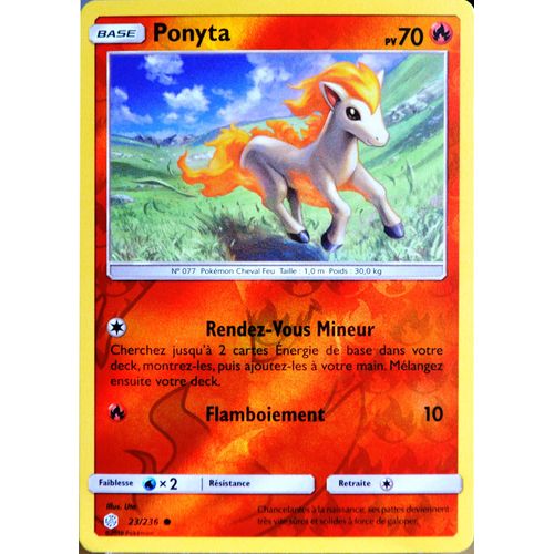 Carte Pokémon 23/236 Ponyta - Reverse Sl12 - Soleil Et Lune - Eclipse Cosmique Neuf Fr