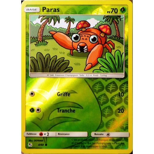 Carte Pokémon 4/68 Paras - Reverse Sl11.5 - Soleil Et Lune - Destinées Occultes Neuf Fr