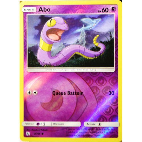 Carte Pokémon 26/68 Abo - Reverse Sl11.5 - Soleil Et Lune - Destinées Occultes Neuf Fr