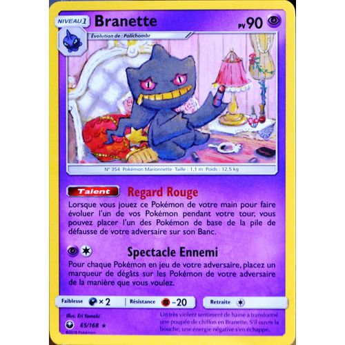 Carte Pokémon 65/168 Branette Sl7 - Soleil Et Lune - Tempête Céleste Neuf Fr