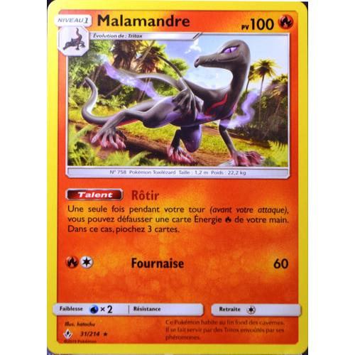 Carte Pokémon 31/214 Malamandre Sl10 - Soleil Et Lune - Alliance Infaillible Neuf Fr