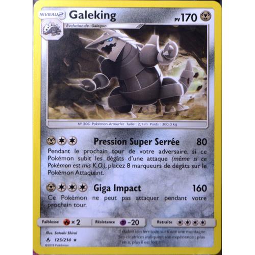 Carte Pokémon 125/214 Galeking Sl10 - Soleil Et Lune - Alliance Infaillible Neuf Fr